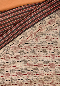 Bishnupuri Katan Silk Saree with an interplay of Maroon & Dark Green
