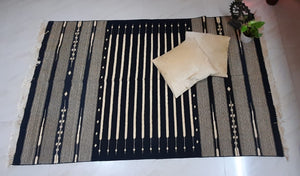 Black & Chrome Flatweave Dhurrie