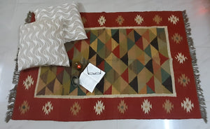 Multicoloured Geometric Pattern Dhurrie