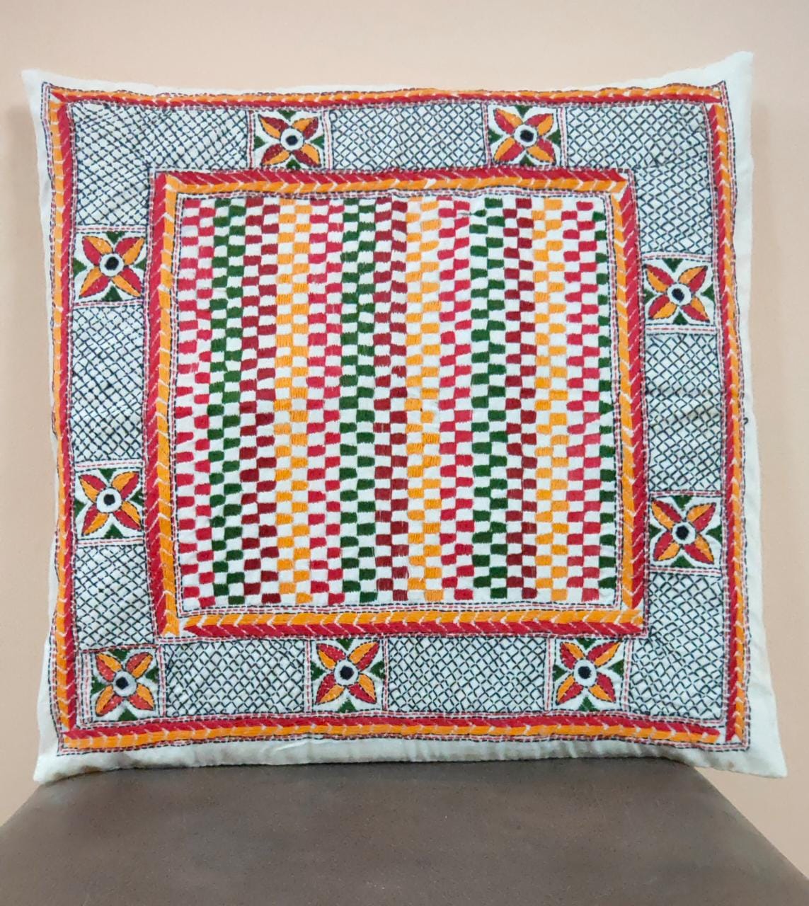 Multicoloured Handcrafted Cushion Covers (Set of 2)