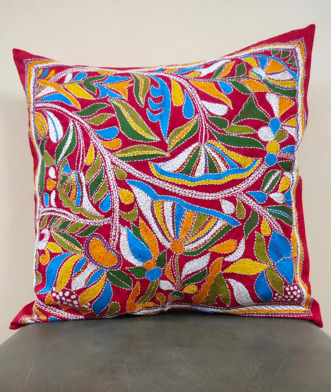 Multicoloured Handcrafted Cushion Covers (Set of 2)