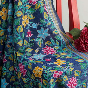 Royal Blue Kantha Dupatta