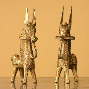 The Gallant Horses - Handcrafted Dokra Artefacts (Set of 2)
