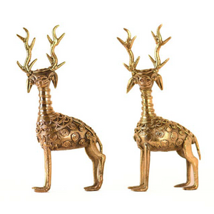 The Deer - Handcrafted Dokra Artefacts (Set of 2)